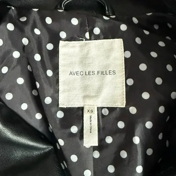 Anthropologie Avec Les Filles Faux Leather Jacket Black Size XS - Picture 7 of 13